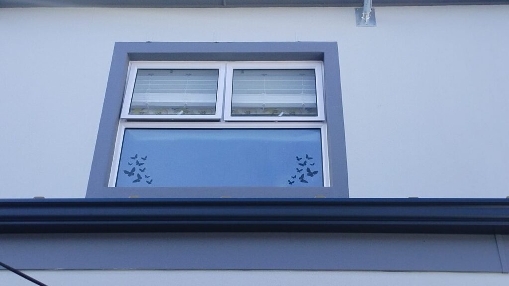 Butterfly cut out window frosting