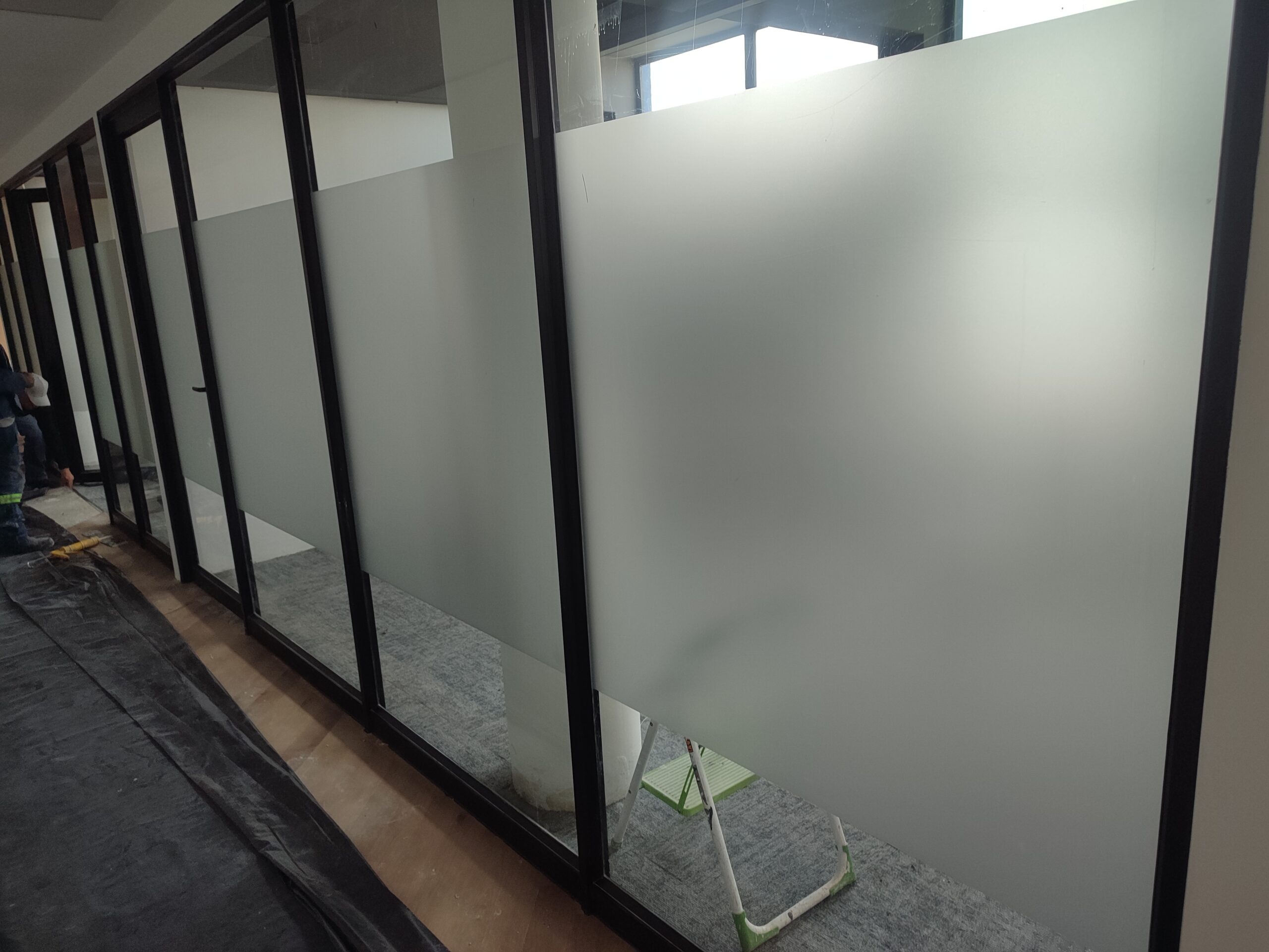 Sandblast vinyl on windows