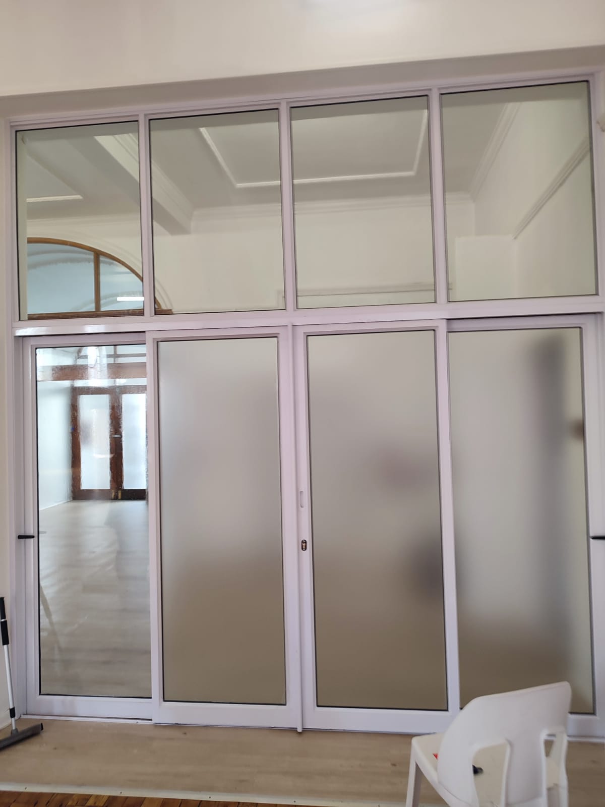 Window office partition frosting